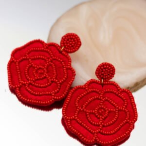 Handmade Rhinestone Beaded Earrings – Elegant Statement Jewelry