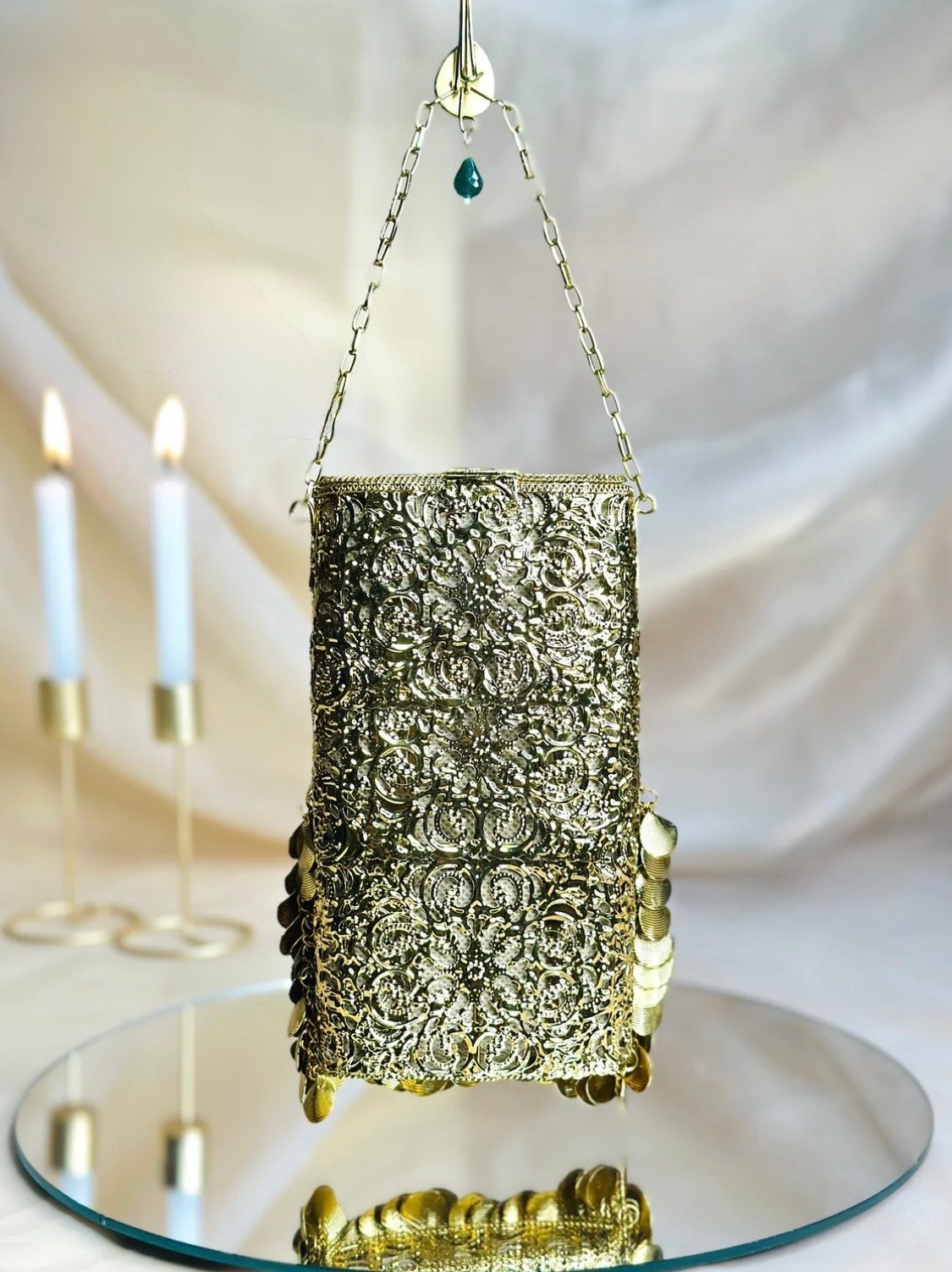 Handmade Brass Mobile Phone Clutch | Wearable Saree Bag, Tuck-In Clutch - Image 4