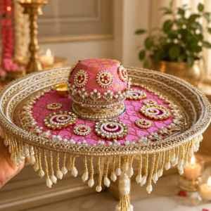 Handmade Pooja Thali Set: Stainless Steel Pooja thali for weddings, festivals and special occasions
