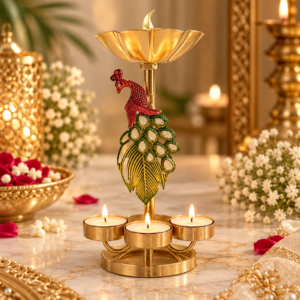 Handcrafted Peacock Tealight Candle Holder