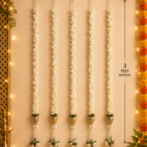 Set of 5 - Handmade Flower Wall hangings : Indian Festive Decor