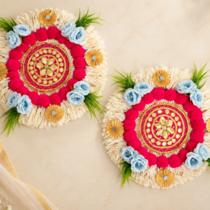 Handmade Rangoli with artificial flowers