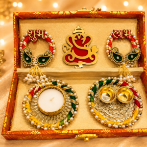 Diwali Tealight & Shubh Labh Gift Box: Ethnic Home Decor and Gifting