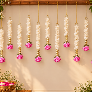 Set of 5 - Flower hanging strings, Diwali & Festive Decor 2ft