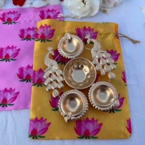 Metal Peacock 7 inch Urli Bowl in Gold finish