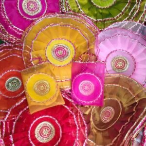 Handmade Organza Thali Cover/Thal Posh: Indian Wedding/Festive Decor (24 inches)