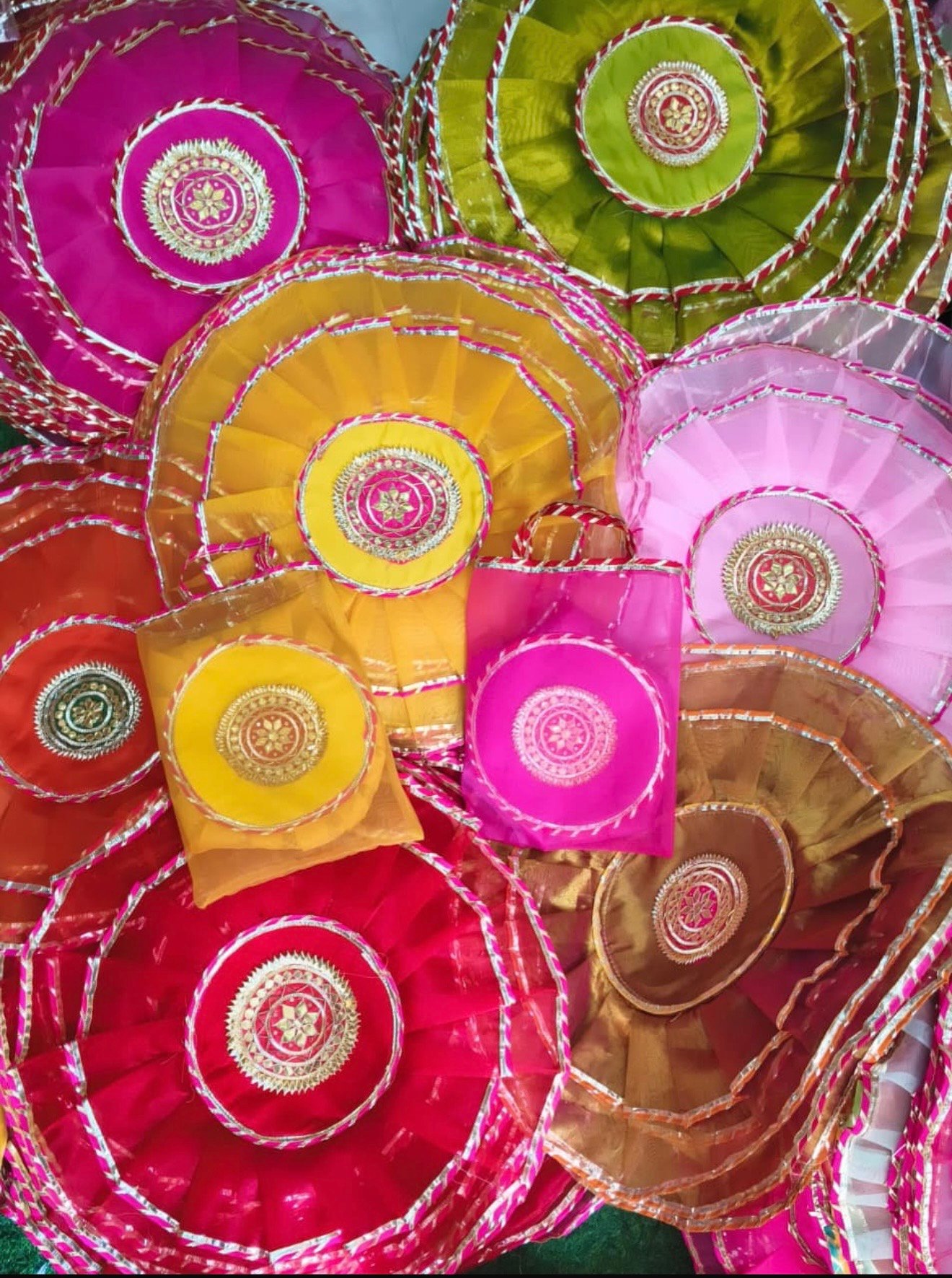 Handmade Organza Thali Cover/Thal Posh: Indian Wedding/Festive Decor (24 inches)