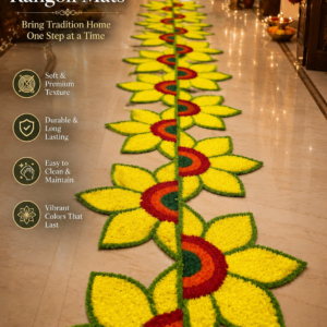 Handmade Rangoli Mat for festive decor, stairs, set of 6
