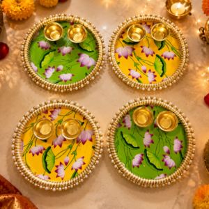 Handmade Haldi Kumkum Pooja thali/plate for all occasions