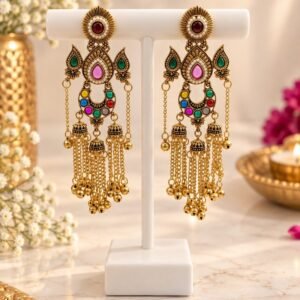 Kashmiri Ghungroo Jhumkas/Earrings, Lightweight Statement Jewelry